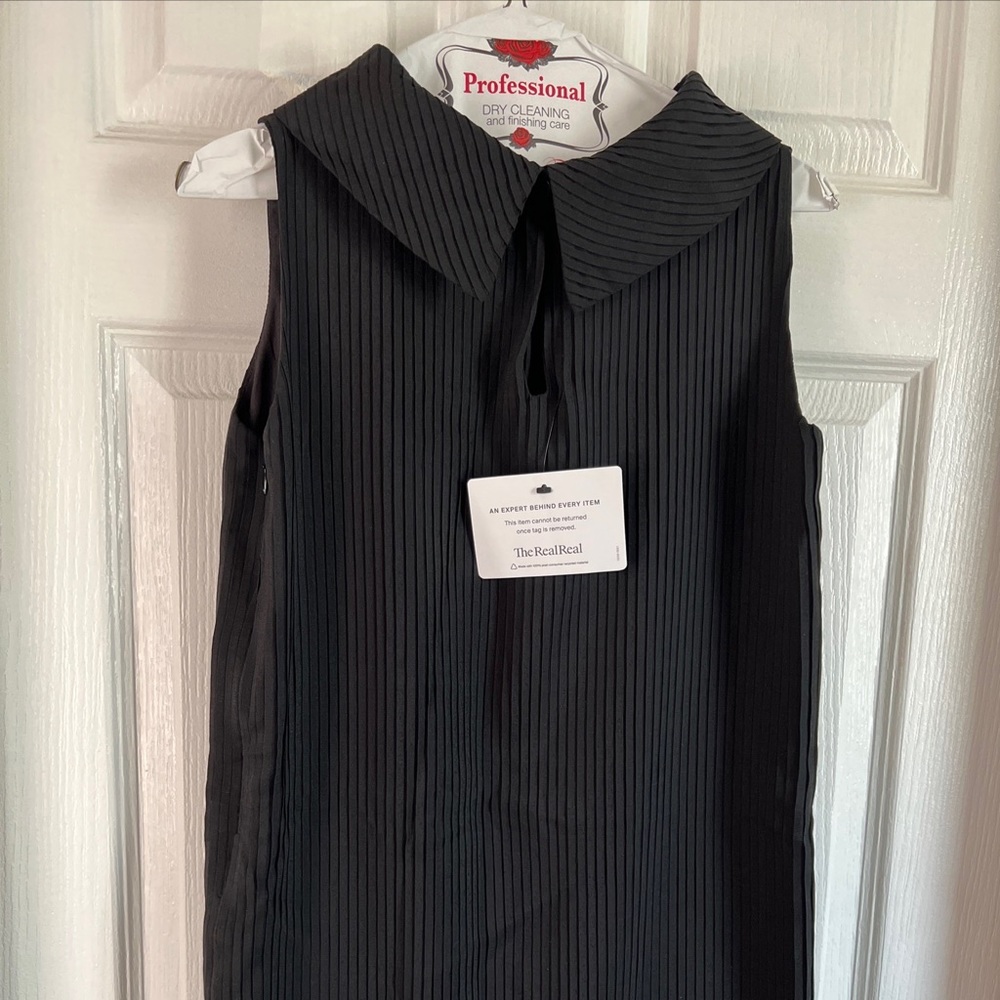 Agnona Women Black Pleated Casual Dress 42/ Size 6 Italian